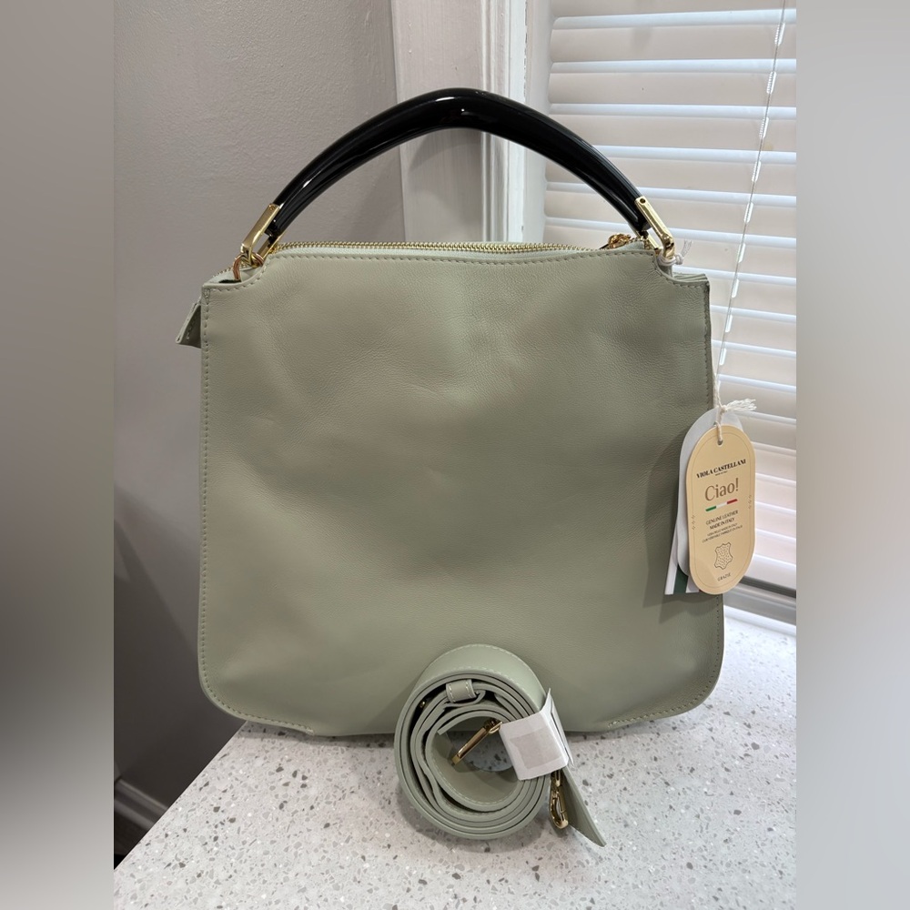 NWT Viola Castellani 'Ciao!' Leather Bag, style number 8121-69 blu